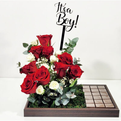 Baby boy flowers tray 11