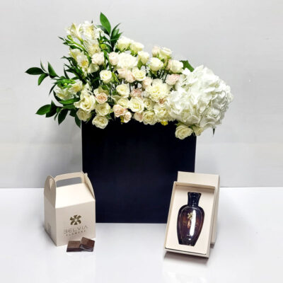 Fresh flowers black box gift 2