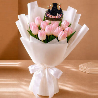 Graduation bouquet tulips