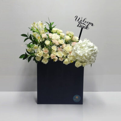 Welcome back Fresh flowers black box