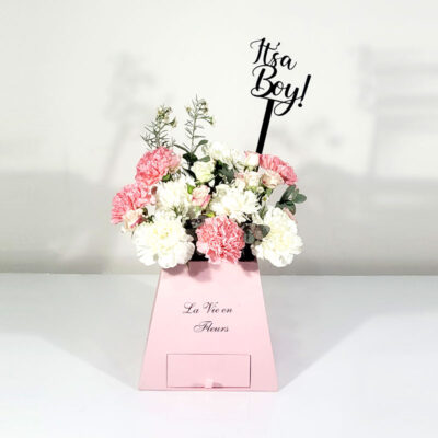 baby boy carnation basket