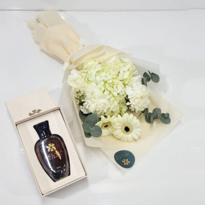 hydrangea bouquet with perfume
