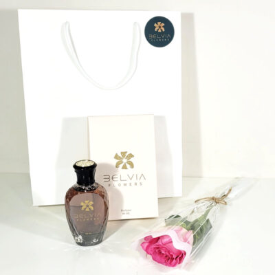pink single rose with perfume