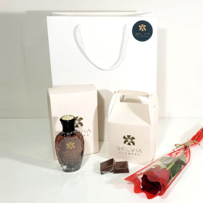 red single rose with gift 2