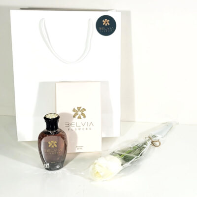 white single rose with perfume